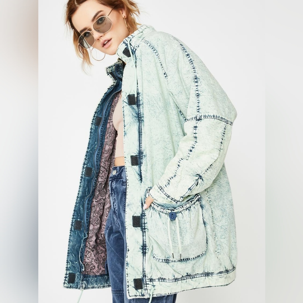 Free People Real Games Denim Parka Coat Jacket⭐🔥🔥